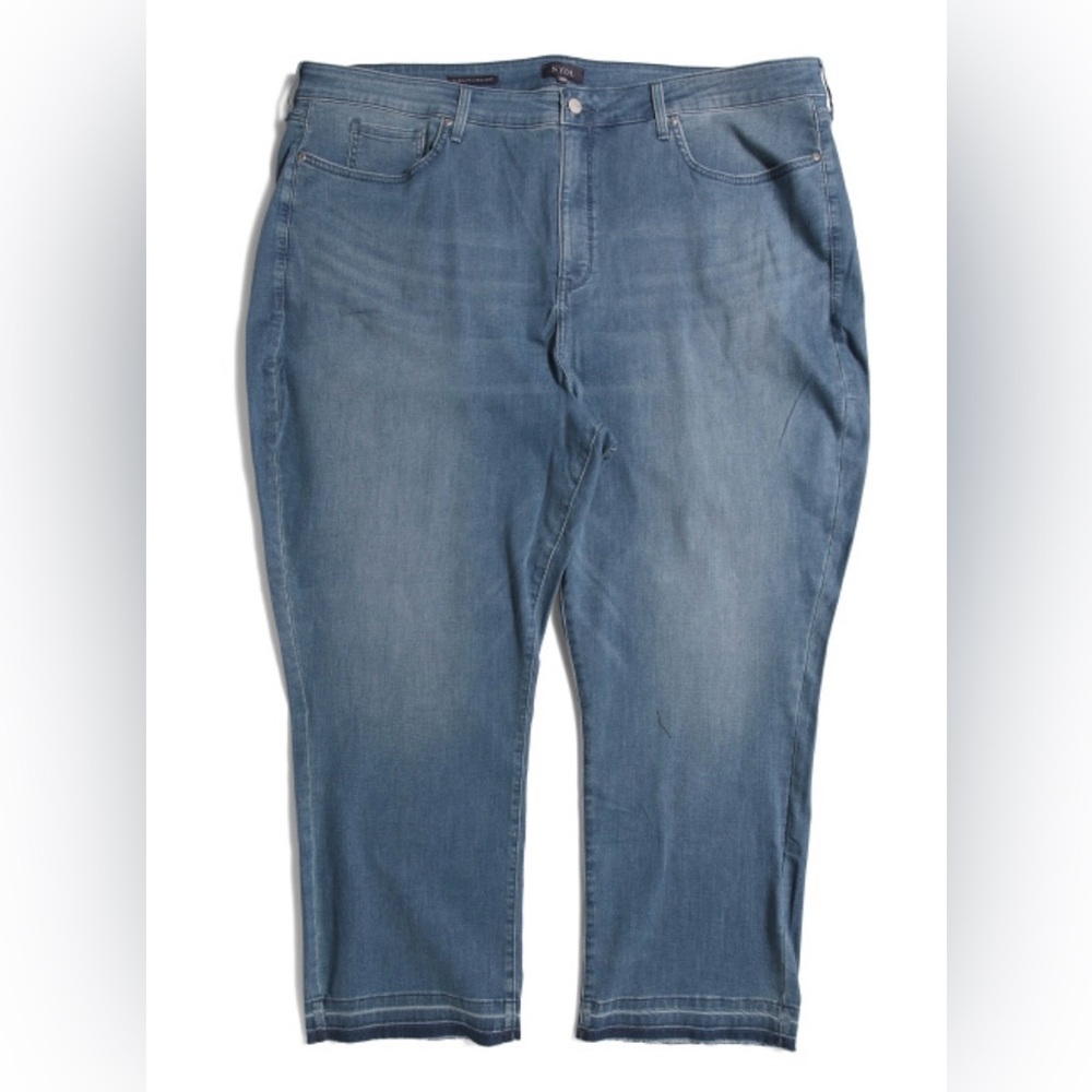 NYDJ High Rise Marilyn Ankle Released Cuff Jeans Denim Capri Pants. Size 28